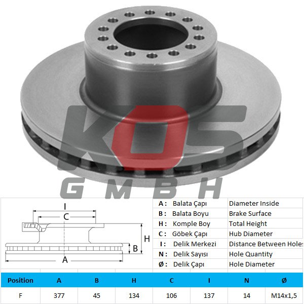 Brake Disc / Front 14 Bijon - 10112317