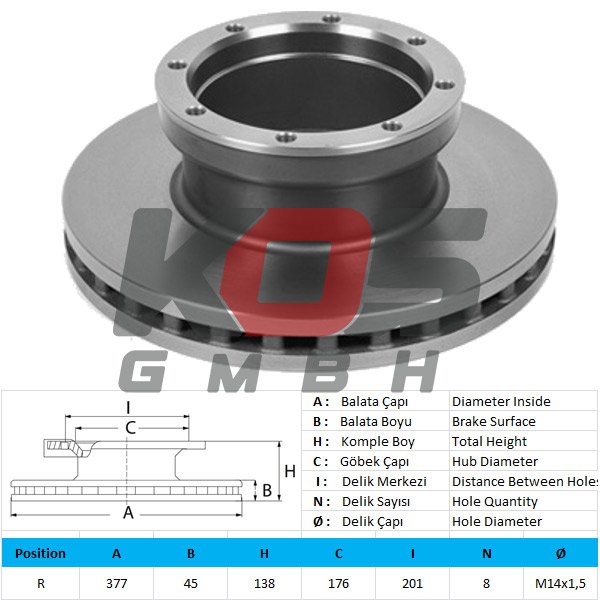 Brake Disc / Rear 8 Bijon - 10112318