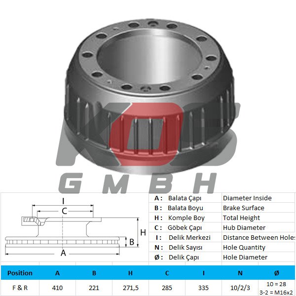 Brake Drum Kalın Flanş Soğutmalı - 10108233